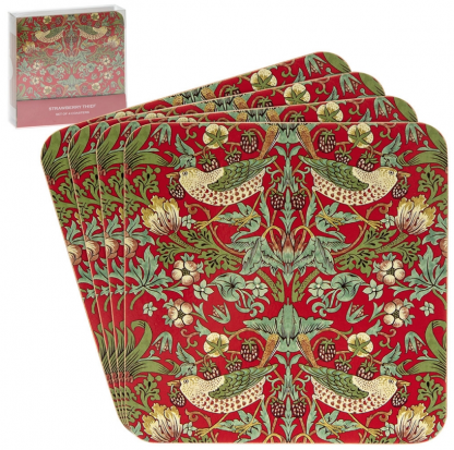 Red Strawberry Thief – Coasters