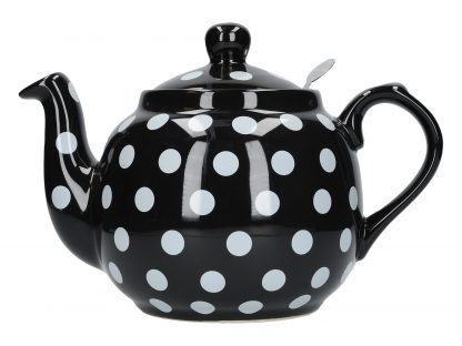 London Pottery Farmhouse tekanna, Svart/Vit Spot, 4 Cup