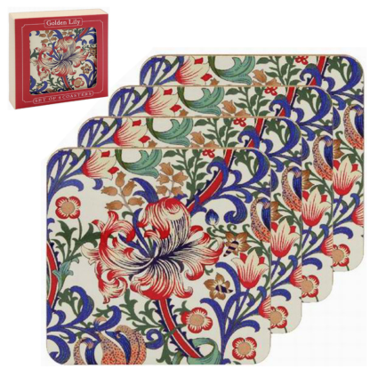 William Morris New Golden Lily Coasters