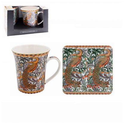 William Morris Peacock Presentset Mugg och coaster