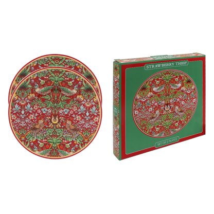 William Morris Red Strawberry Thief Assietter 2-p