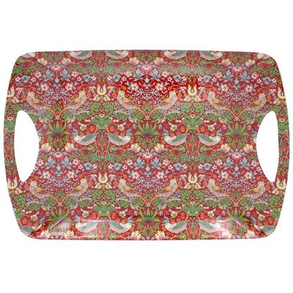 William Morris Red Strawberry Thief Stor bricka