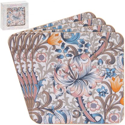 William Morris Pink Golden Lily Coasters