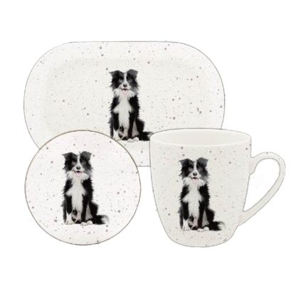 Waggy Tails Border Collie mugg, coaster & bricka