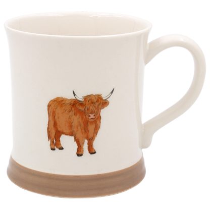 Country Life Präglad Highland cow-mugg
